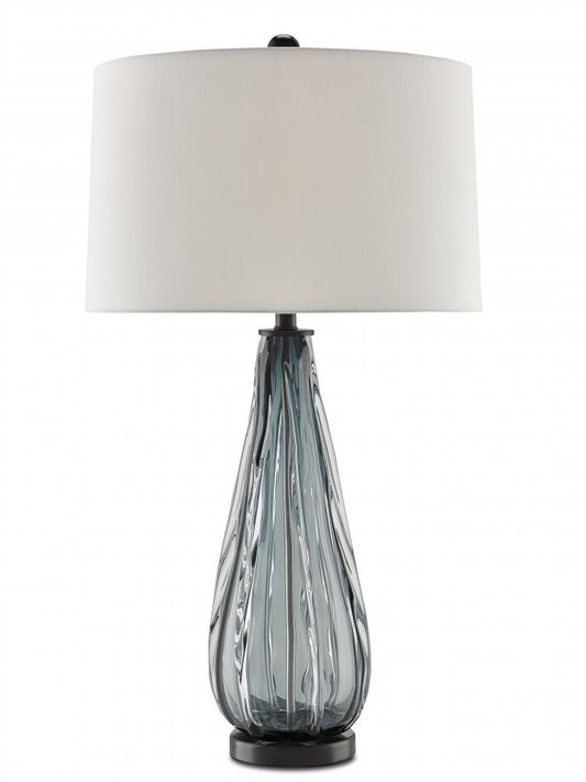 Currey and Company Nightcap Table Lamp Blue-Gray, Clear, Black