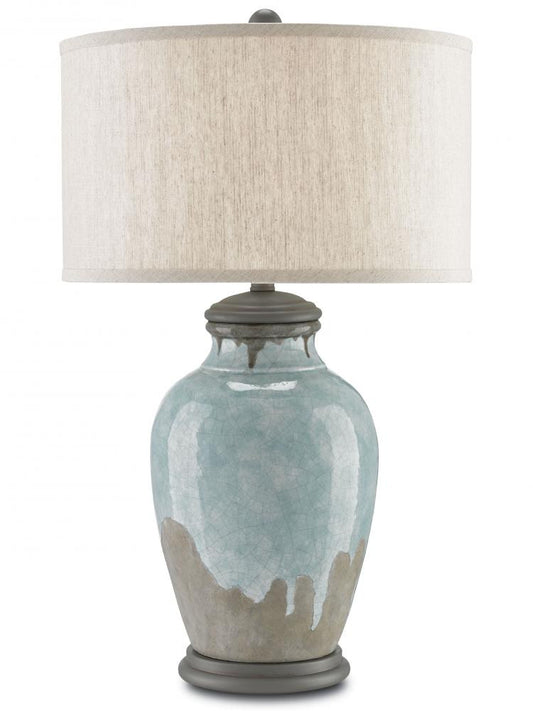 Currey and Company Chatswood Table Lamp Blue-Green, Gray