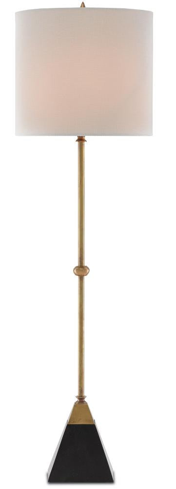 Currey and Company Recluse Brass Table Lamp Vintage Brass, Black