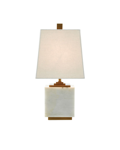 Currey and Company Annelore Table Lamp White, Antique Brass