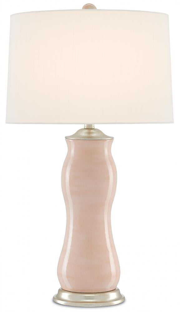 Currey and Company Ondine Blush Table Lamp Blush, Silver Leaf