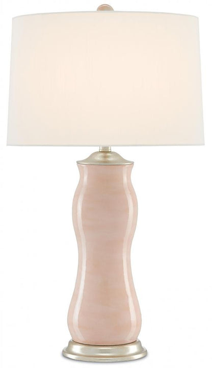 Currey and Company Ondine Blush Table Lamp Blush, Silver Leaf