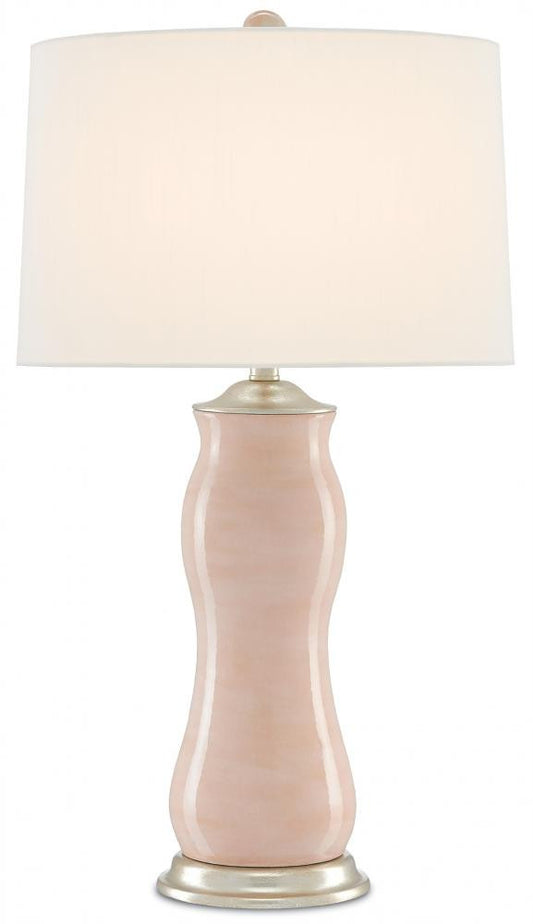 Currey and Company Ondine Blush Table Lamp Blush, Silver Leaf