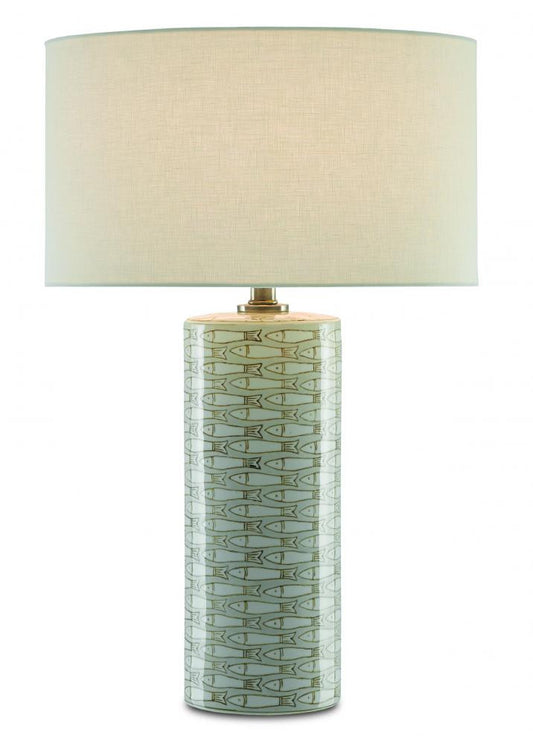 Currey and Company Fisch Large Table Lamp Gray, White