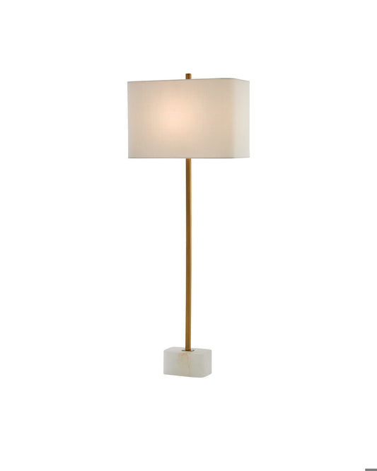 Currey and Company Felix Brass Table Lamp Natural, Antique Brass