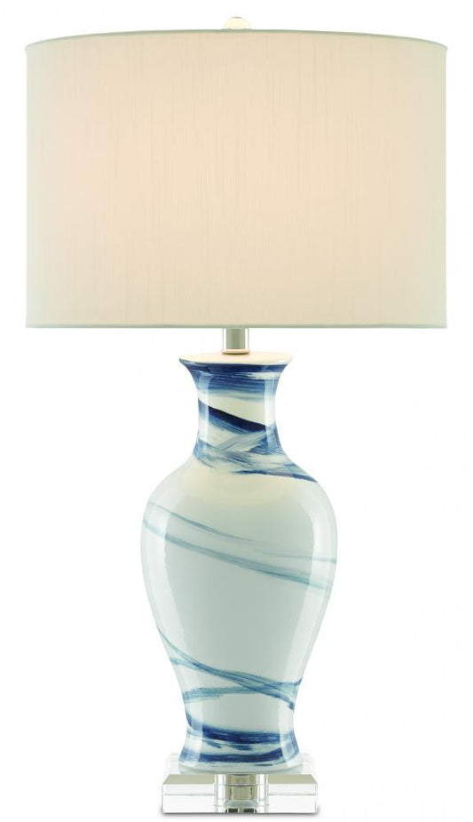 Currey and Company Hanni Table Lamp White, Blue, Clear