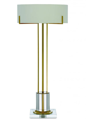 Currey and Company Winsland Brass Table Lamp Polished Brass, Clear