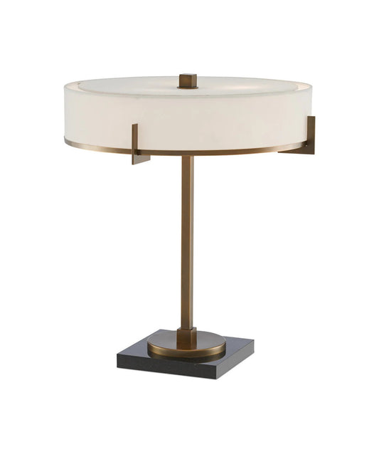 Currey and Company Jacobi Brass Table Lamp Antique Brass, Black