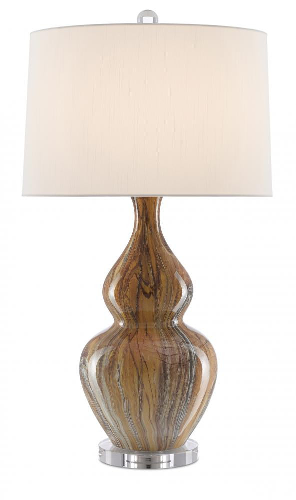 Currey and Company Kolor Brown Table Lamp Earth Brown, Clear