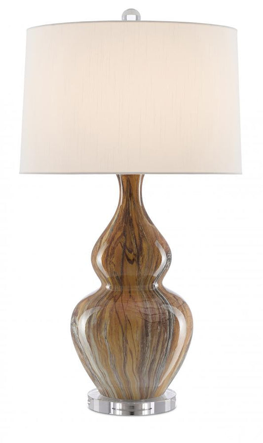 Currey and Company Kolor Brown Table Lamp Earth Brown, Clear
