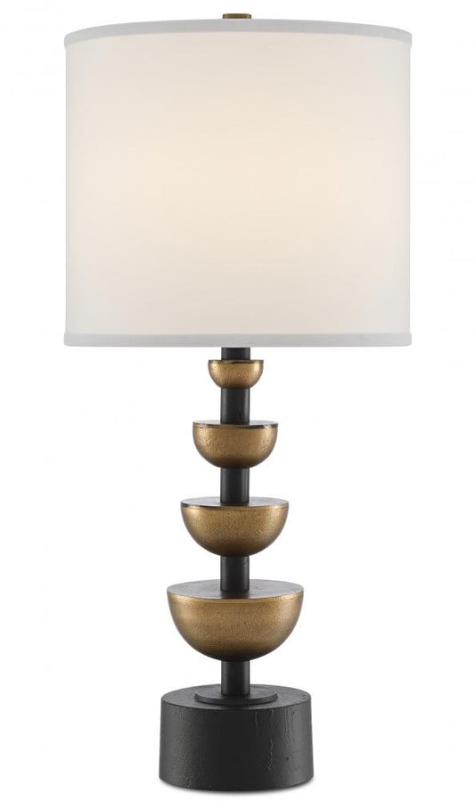 Currey and Company Chastain Table Lamp Antique Brass, Black