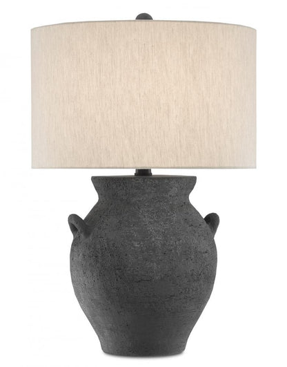 Currey and Company Anza Black Table Lamp Black Ash