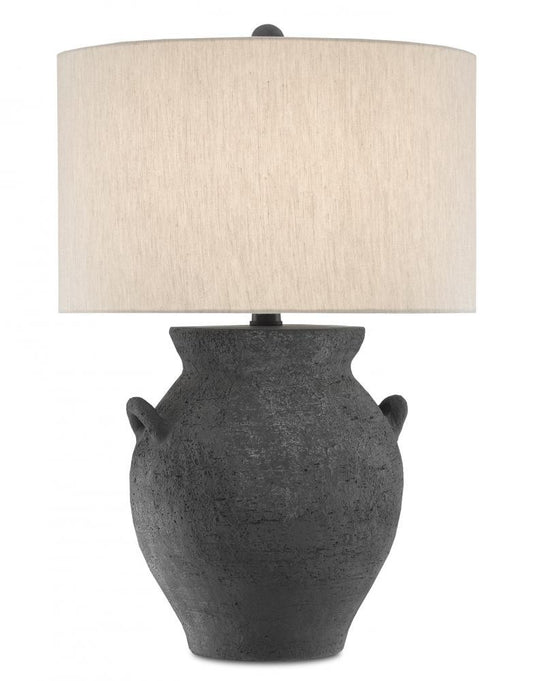 Currey and Company Anza Black Table Lamp Black Ash