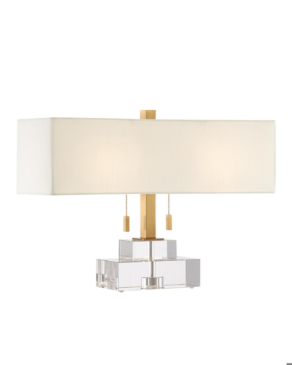 Currey and Company Chiara Table Lamp Clear, Antique Brass