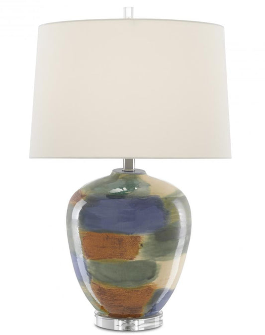 Currey and Company Rainbow Table Lamp Blue, Green, Sand, Rust, Clear
