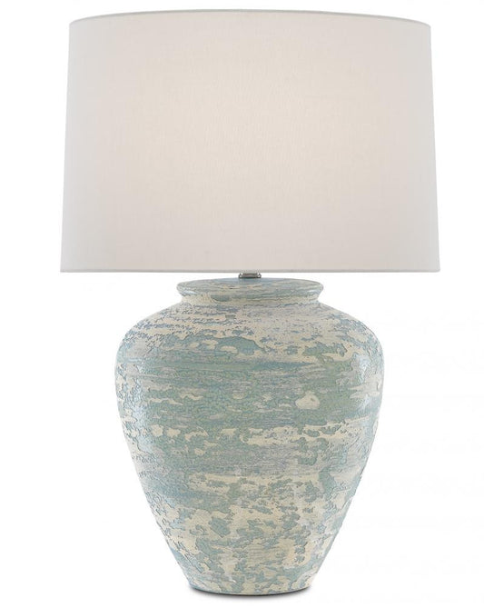 Currey and Company Mimi Aqua Table Lamp Aqua, Cream