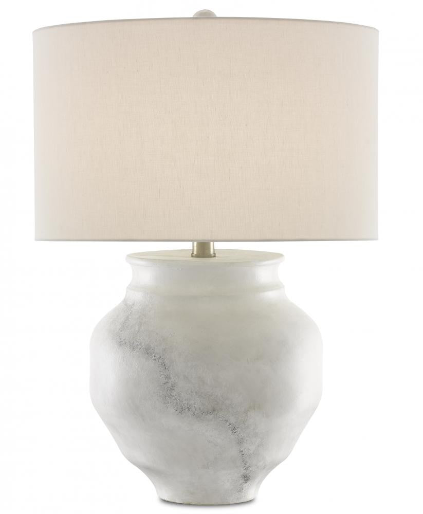 Currey and Company Kalossi White Table Lamp White, Gray