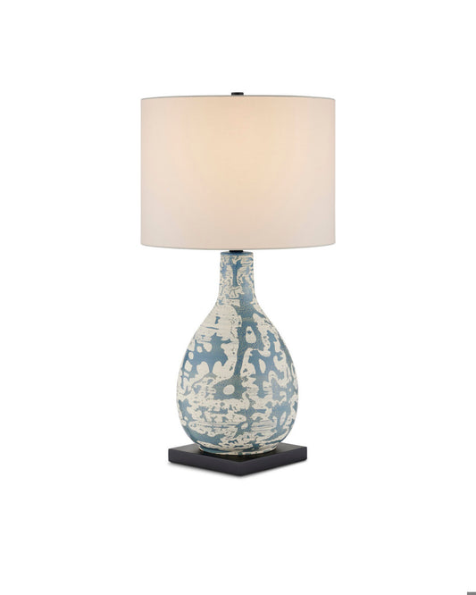Currey and Company Ostracon Blue Table Lamp Blue, Cream, Black