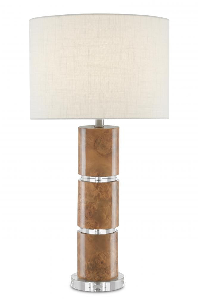 Currey and Company Birdseye Table Lamp Burlwood, Clear