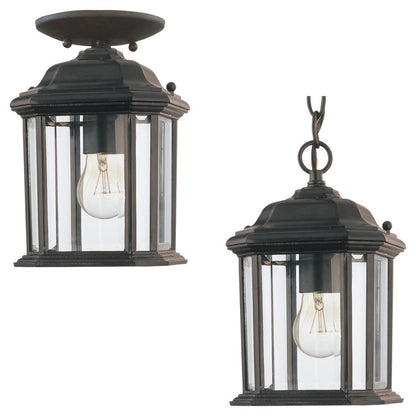 Generation Lighting Kent One Light Outdoor Semi-Flush Convertible Pe Black