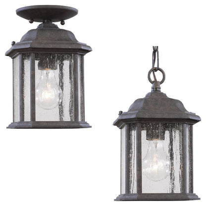 Generation Lighting Kent One Light Outdoor Semi-Flush Convertible Pe Oxford Bronze