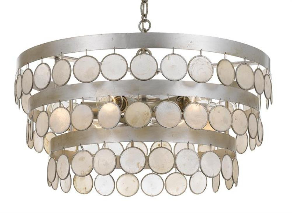 Crystorama Coco Chandelier Antique Silver