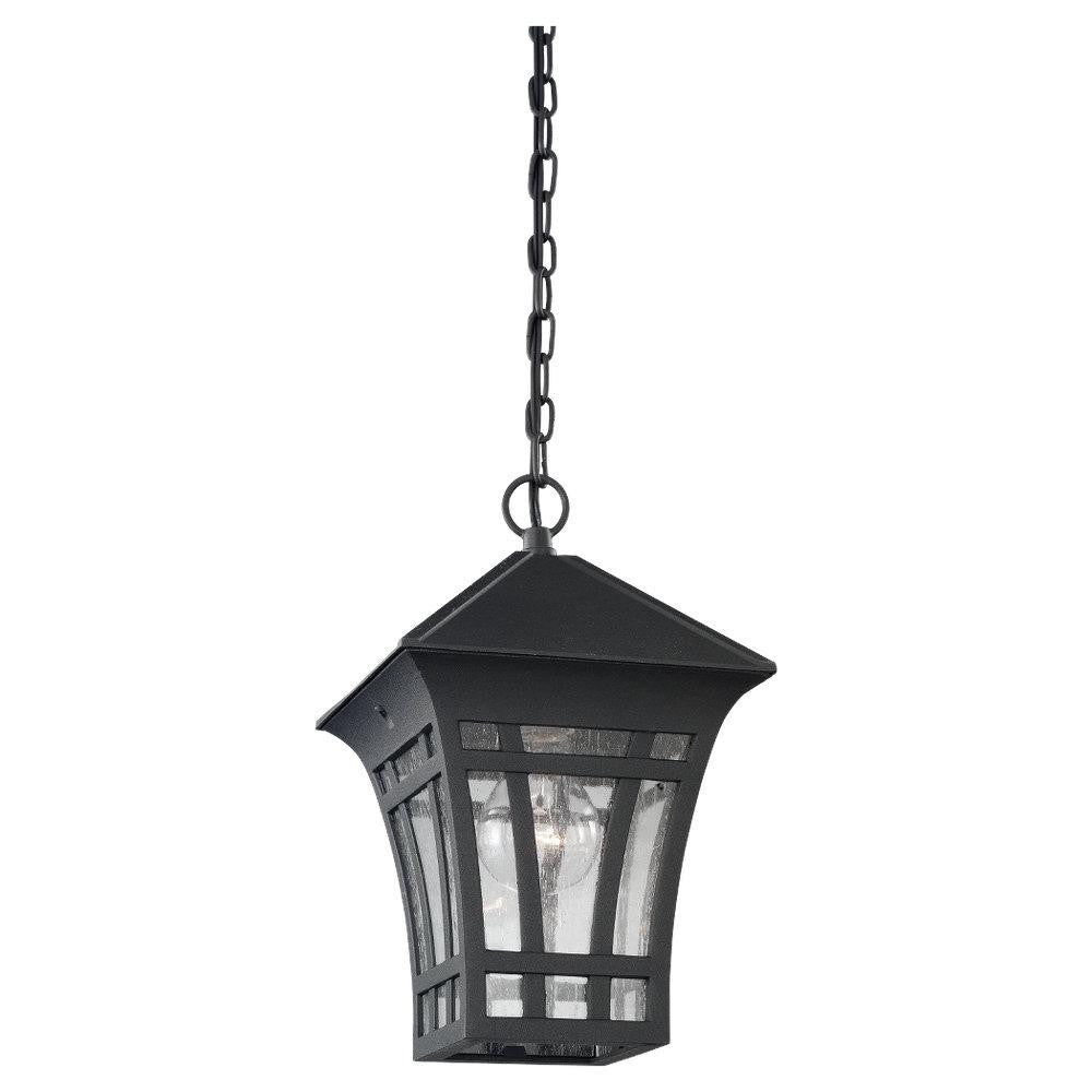 Generation Lighting Herrington One Light Outdoor Pendant Black