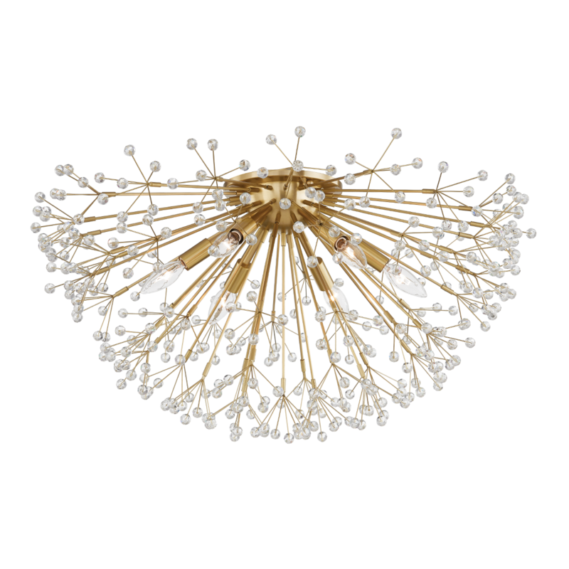 Hudson Valley Dunkirk Semi-Flush Mount Antique Brass