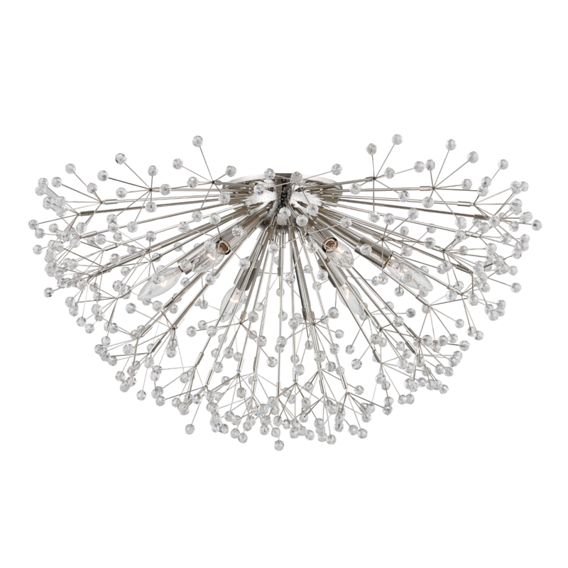 Hudson Valley Dunkirk Semi-Flush Mount Polished Nickel