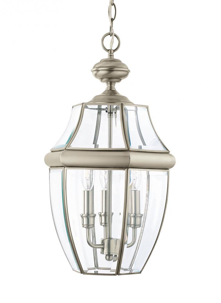 Generation Lighting Lancaster Three Light Outdoor Pendant Antique Brushed Nickel