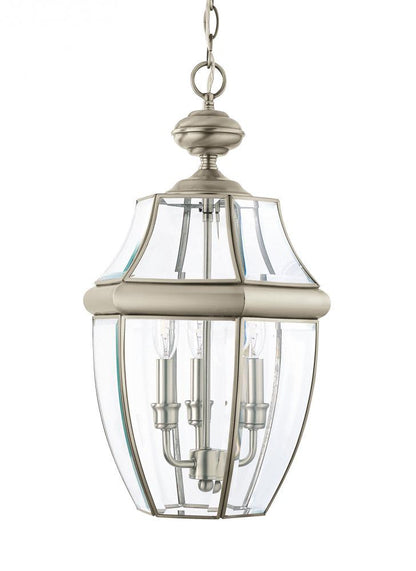 Generation Lighting Lancaster Three Light Outdoor Pendant Antique Brushed Nickel