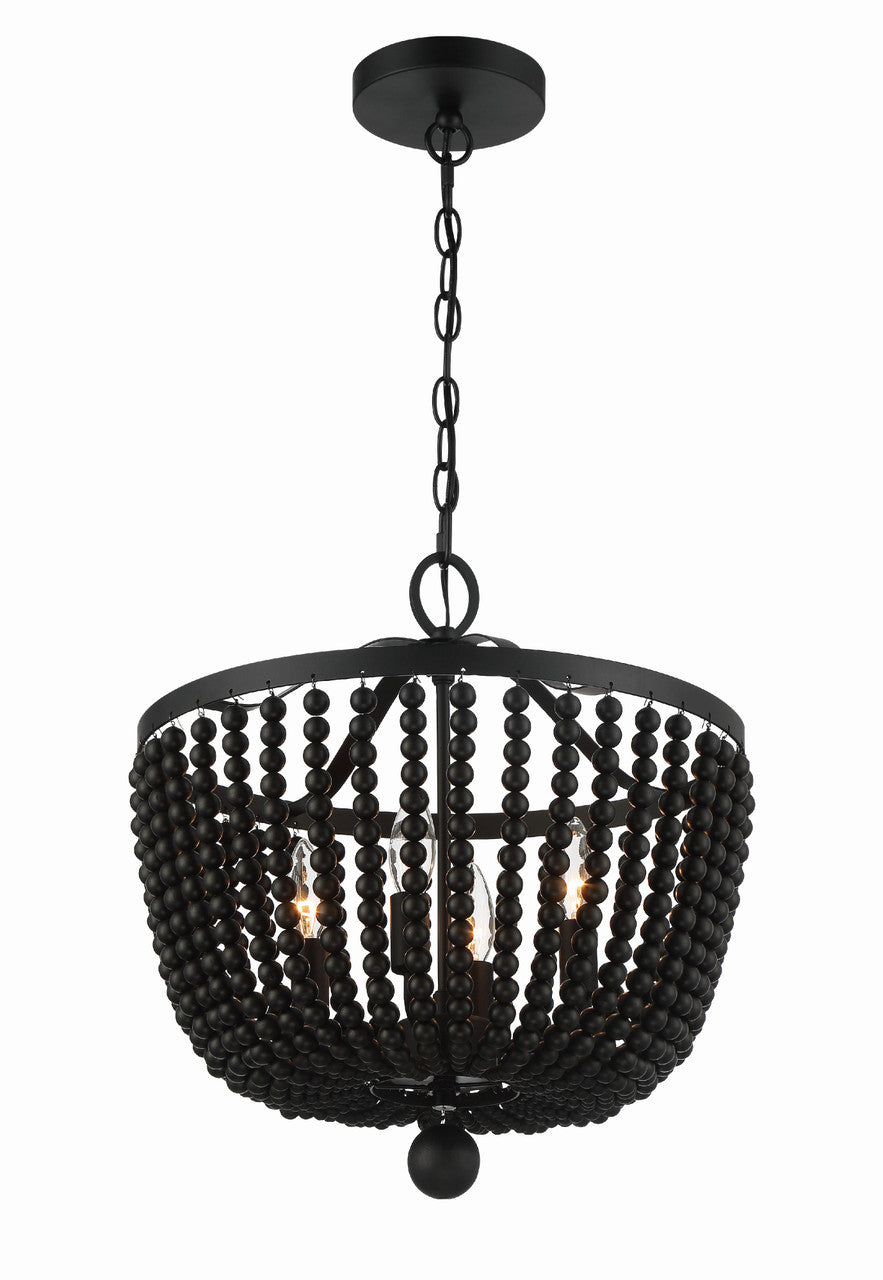 Crystorama Rylee 4 Light Mini Chandelier Matte Black