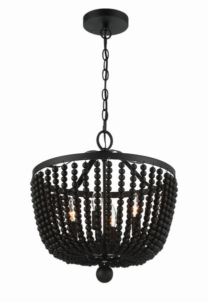 Crystorama Rylee 4 Light Mini Chandelier Matte Black