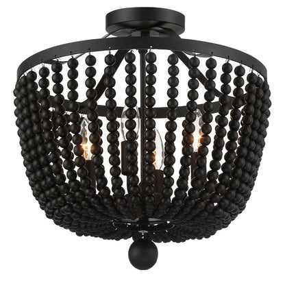 Crystorama Rylee 4 Light Semi Flush Mount Matte Black