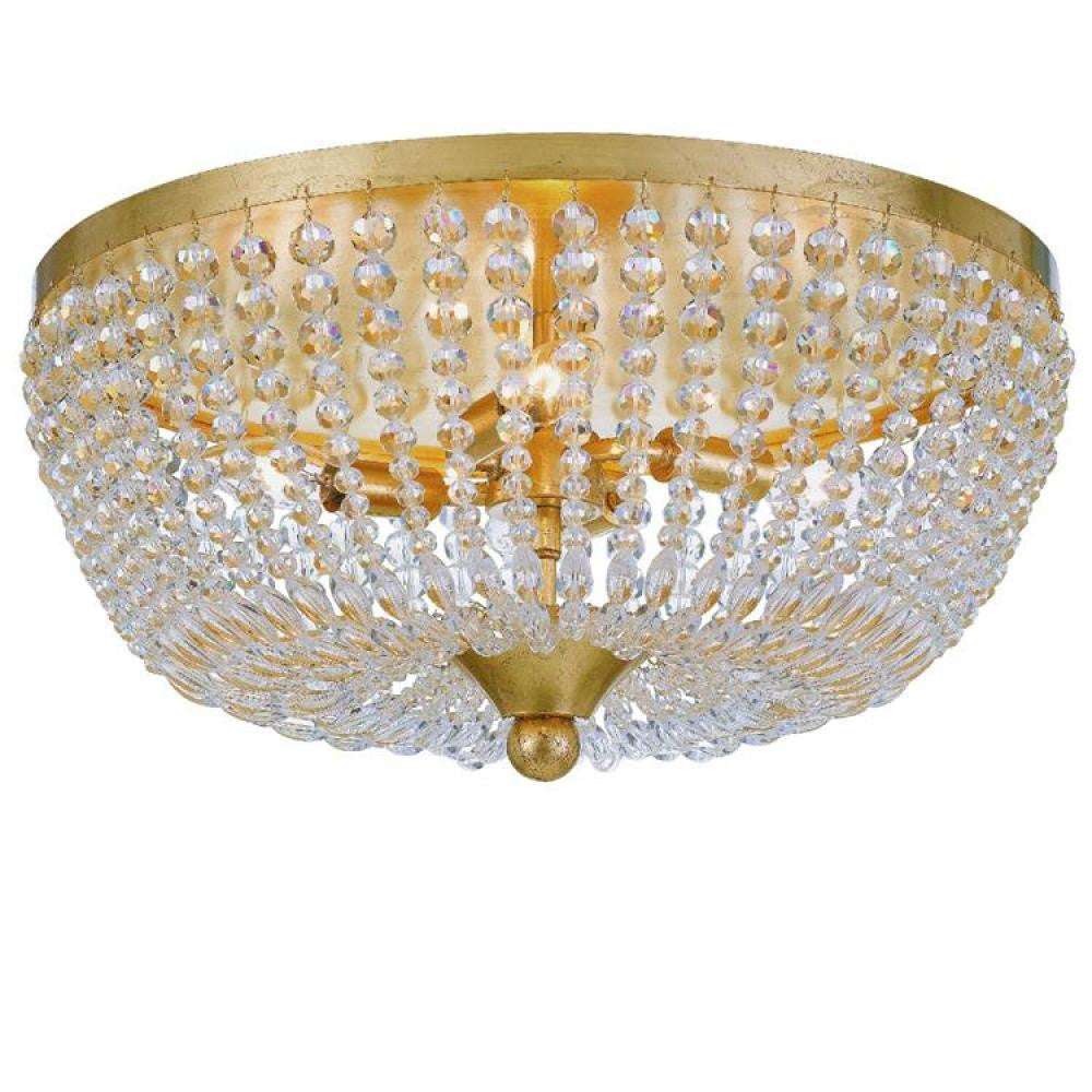 Crystorama Rylee Flush Mount Antique Gold