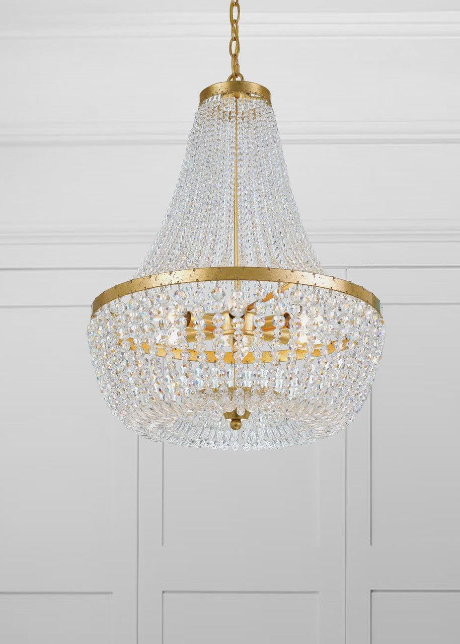 Rylee Chandelier - Antique Gold 23.5"H, Crystorama (608-GA  2KQT9)