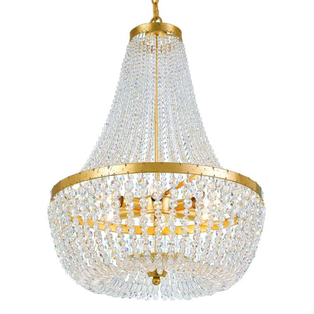 Crystorama Rylee 6 Light Chandelier Antique Gold