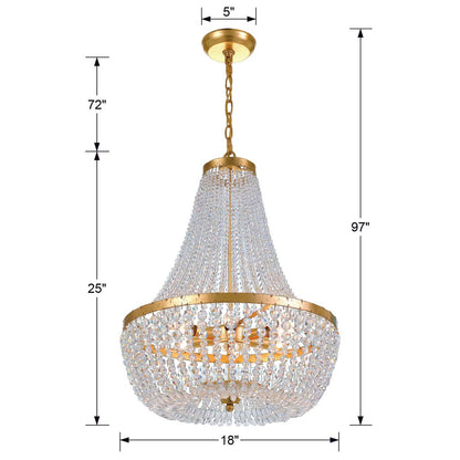 Rylee Chandelier - Antique Gold 23.5"H, Crystorama (608-GA  2KQT9)