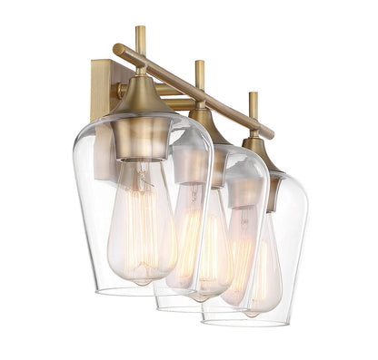 Octave Bath Vanity Light, 3-Light, Warm Brass, Glass Shade, 21"W Savoy House (8-4030-3-322 1MXZX)