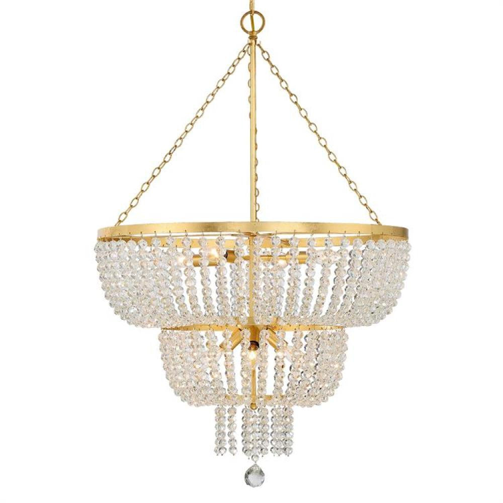 Crystorama Rylee 8 Light Chandelier Antique Gold