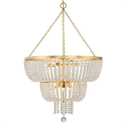 Crystorama Rylee 8 Light Chandelier Antique Gold