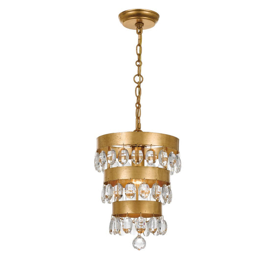 Perla 1-Light Antique Gold Mini Chandelier