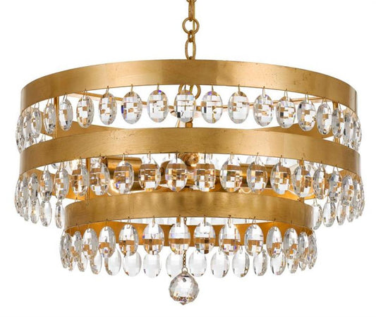 Crystorama Perla 5 Light Chandelier Antique Gold