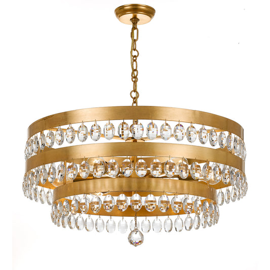 Perla 6 Light Antique Gold Chandelier