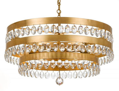 Crystorama Perla 6 Light Chandelier Antique Gold