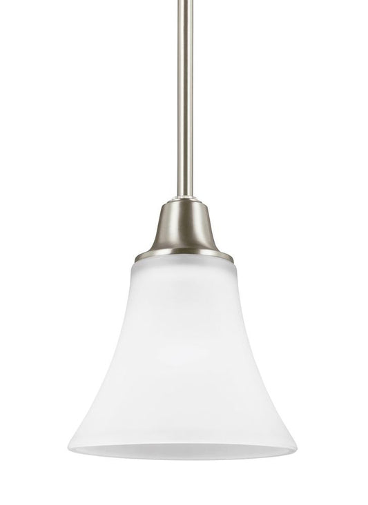 Generation Lighting Metcalf One Light Mini-Pendant Brushed Nickel