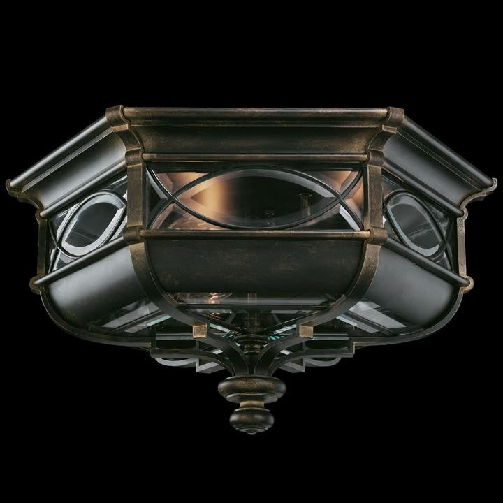 Fine Art Handcrafted Lighting Warwickshire Outdoor Flush Mount Dark Wrought Iron Patina