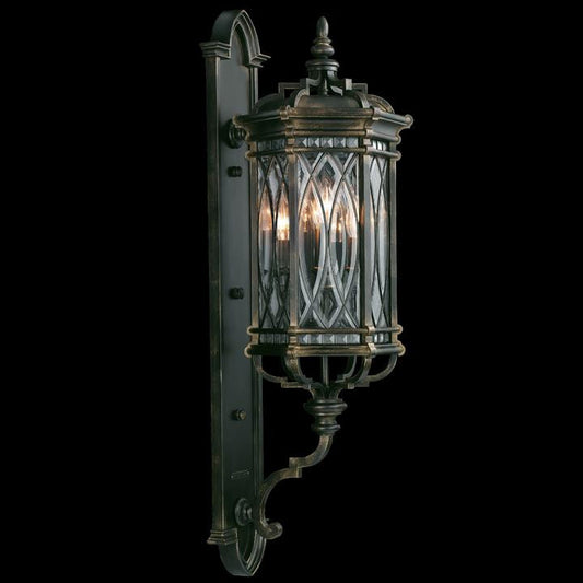 Fine Art Handcrafted Lighting Warwickshire Outdoor Wall Mount Dark Wrought Iron Patina