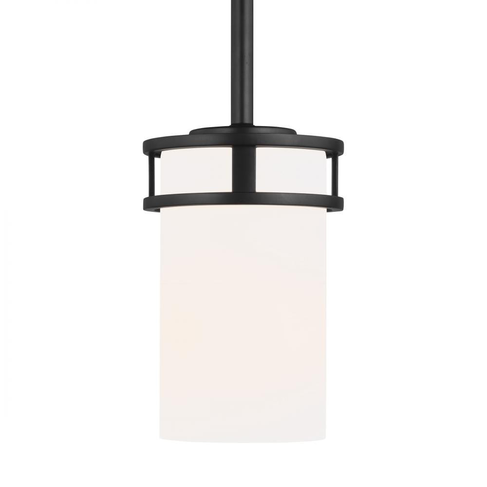 Generation Lighting Robie One Light Mini-Pendant Midnight Black