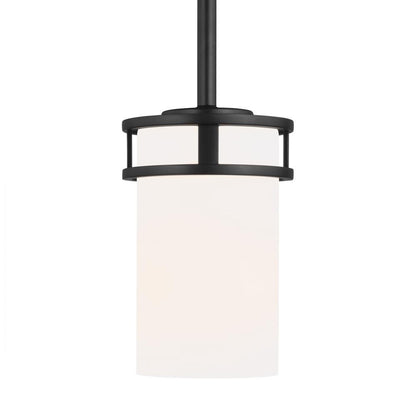 Generation Lighting Robie One Light Mini-Pendant Midnight Black